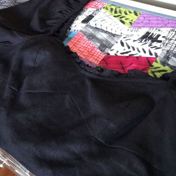 House of Harlow 1960 Puff Sleeve Linen Blend Crop Top Black sz 10 NWOT - Picture 12 of 15